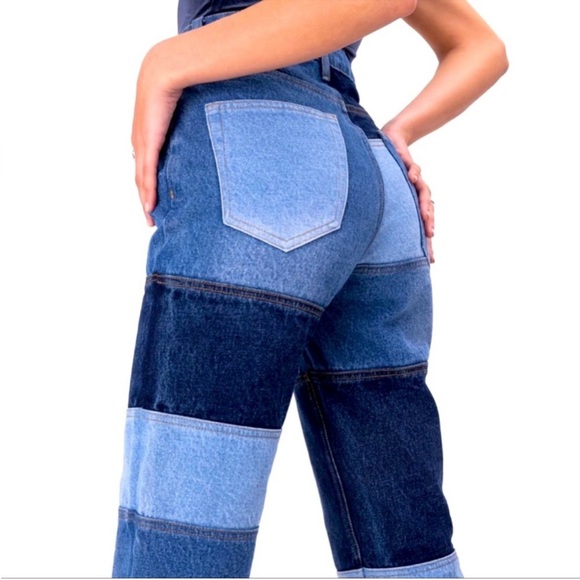 NWOT Adika Woman’s Patchwork Denim Y2K Jeans size M 28 29 - Picture 1 of 11